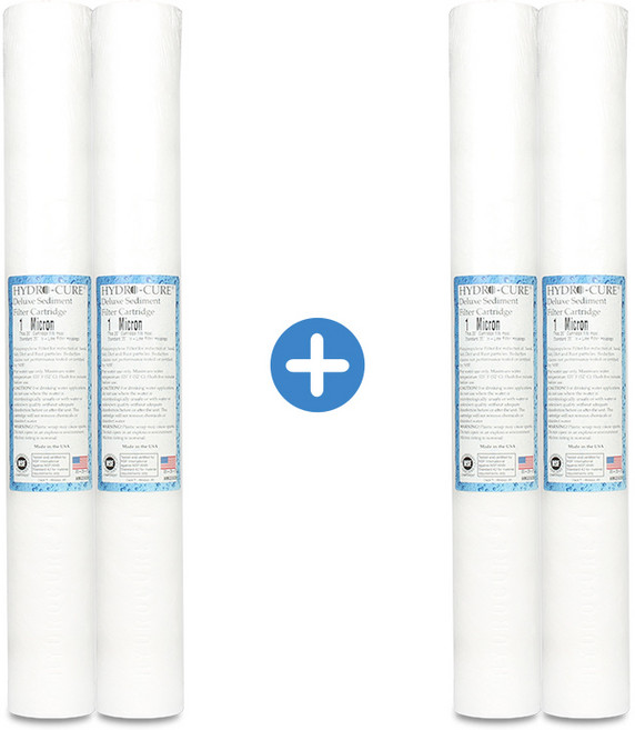 미제 미국산 에버퓨어 E-20 전처리필터 2개 20인치 하우징용, 선택02_필터 2+2=4개