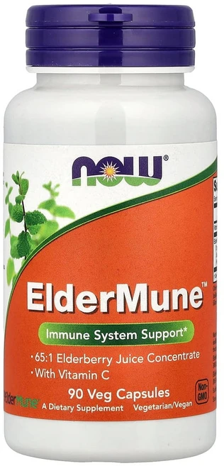 나우푸드 삼부커스 엘더베리 90캡슐 엘더문 ElderMune 구아검가수분해물 비타민C, 1개, 90정 - 쿠팡