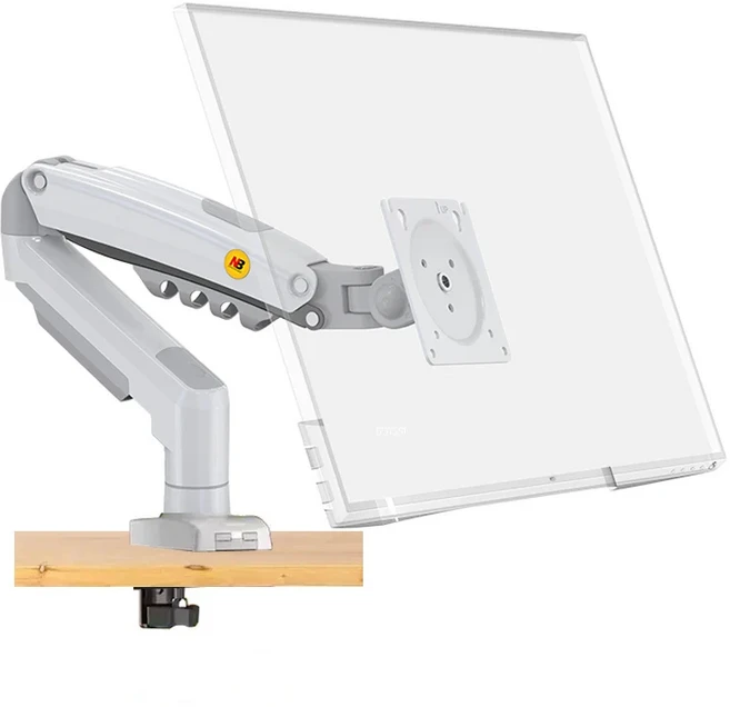 NB NEW F80 17-30" 2-9kg 듀얼 암 에어 프레스 가스 스프링 vesa 100x100 모니터 데스크 마운트 스탠드 클, 02 WHITE F80
