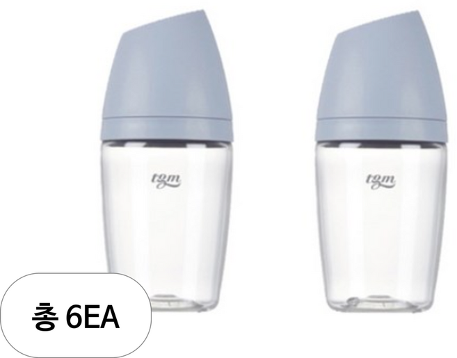 티지엠 트라이탄 젖병 240ml 2p, 코튼블루, 6개