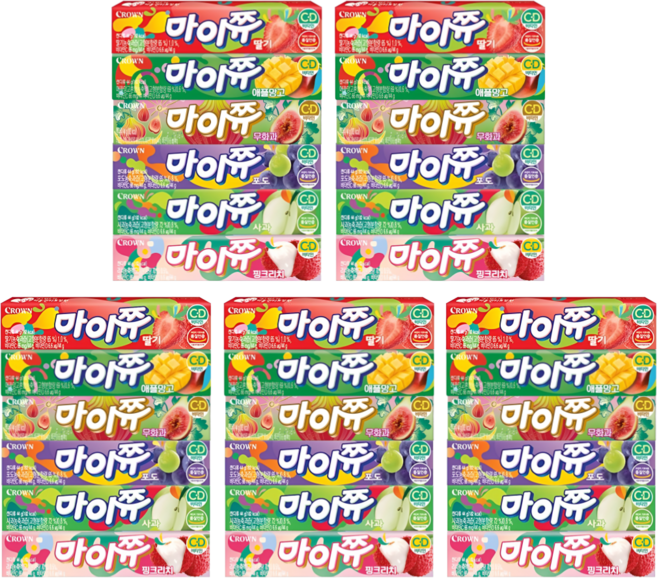 마이쮸(44g)6종세트(딸기+애플망고+써니피치+포도+사과+핑크리치), 264g, 5세트