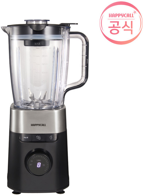 [공식]해피콜 대용량 믹서기 초고속 블렌더 브리즈 맥 HDBL-FAF1SV (트라이탄컨테이너/터보모드/얼음분쇄/스무디)