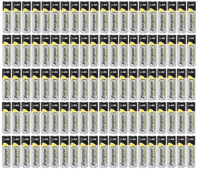 100개 Energizer 산업용 AA EN91 알카라인 1.5v 대용량 배터리 LR06 259866