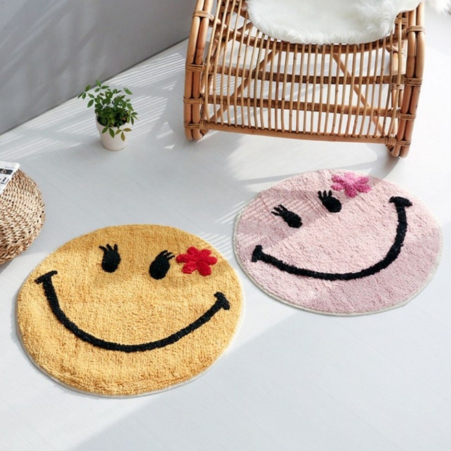 MKB 핸드터프팅 LAUF 스마일 러그 플라워 60cm