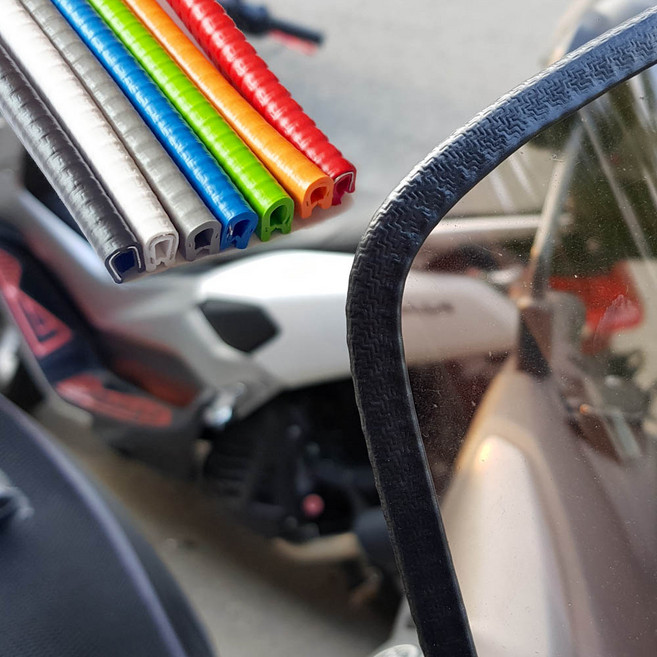 키젠 오토바이 윈드스크린 몰딩 블랙 화이트 레드 그레이 그린 블루 오렌지 노랑 8가지색상 10cm 단위, 그레이10cm, 1개