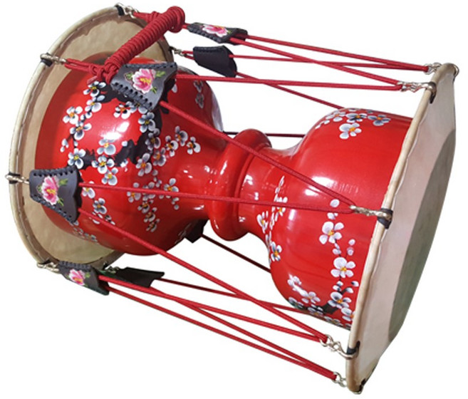예혼국악기 고고장구(매화) 1.7 손그림-주문제작 상품, 홍중매