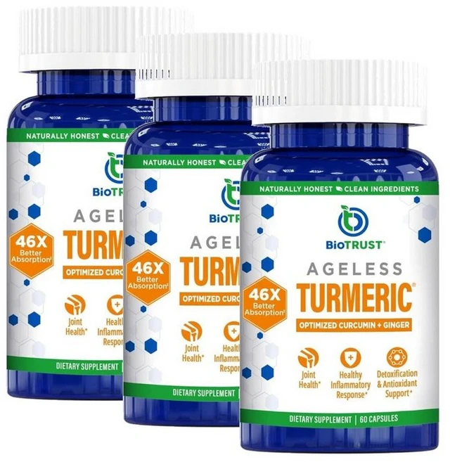 바이오 트러스트 에이지리스 터메릭 캡슐 BioTrust Ageless Turmeric, 60정, 3개 - 쿠팡
