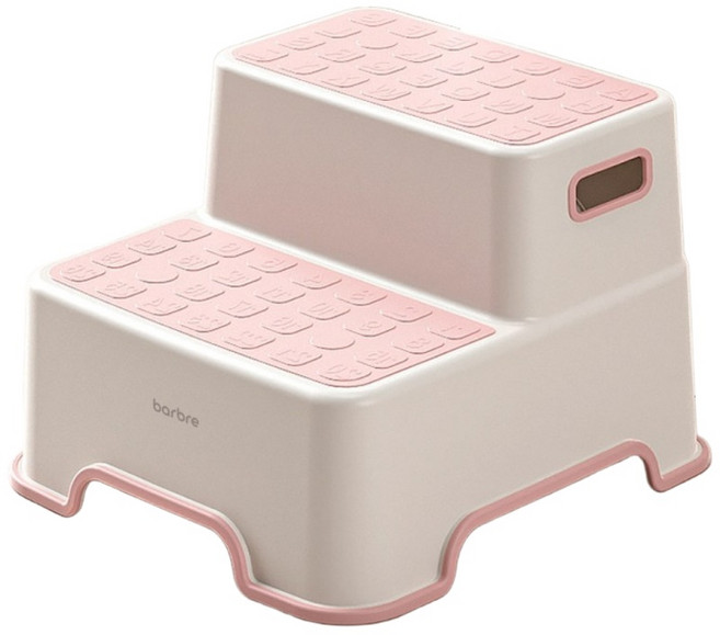 바브레 논슬립 2단 유아 디딤대, 핑크, 1개
