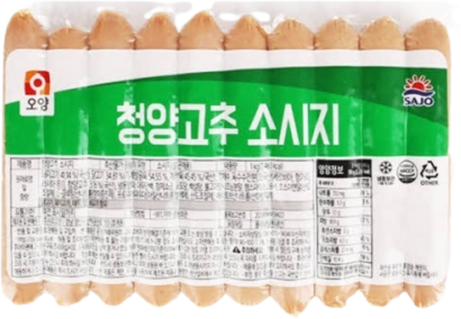 [얌얌마켓] 사조오양 냉동 청양고추소세지 1kg (아이스팩+드라이아이스 포함), 1개