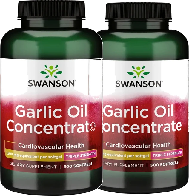 스완슨 갈릭 오일 1500mg 소프트젤, 2개, 500정 - 쿠팡