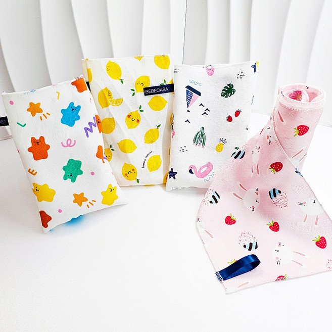 베베까사 KC인증 인견때밀이3p+샤워타월1p 목욕용품 각질제거, 1세트, 4매, 03.곰젤리+퍼니레몬+썸머+딸기토끼(샤워타월)