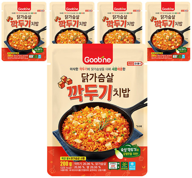 굽네 닭가슴살 깍두기 치밥, 200g, 5개