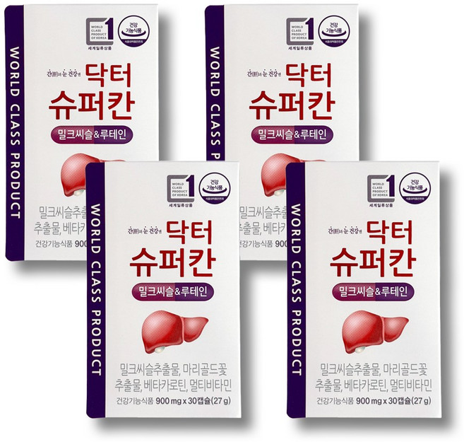 에이치엘사이언스 닥터슈퍼칸 밀크씨슬 루테인, 4개, 30정