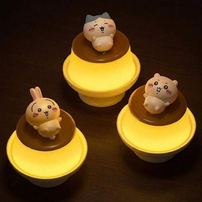 먼작귀 치이카와 푸딩 무드등 하치와레 우사기 led조명, 우사기 푸딩 무드등