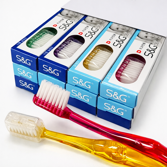 S&G 치과전용 국산 치과용칫솔 콤비 반반구성 세트, 12개입, 1박스