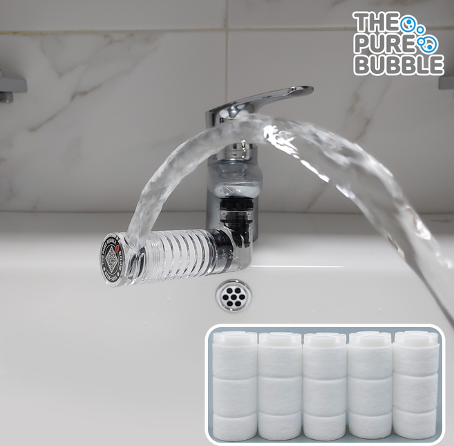 [더퓨어버블] 워터탭 아기비데 양치수전 360도 회전 필터형 세면대 수전탭 일반, 1개