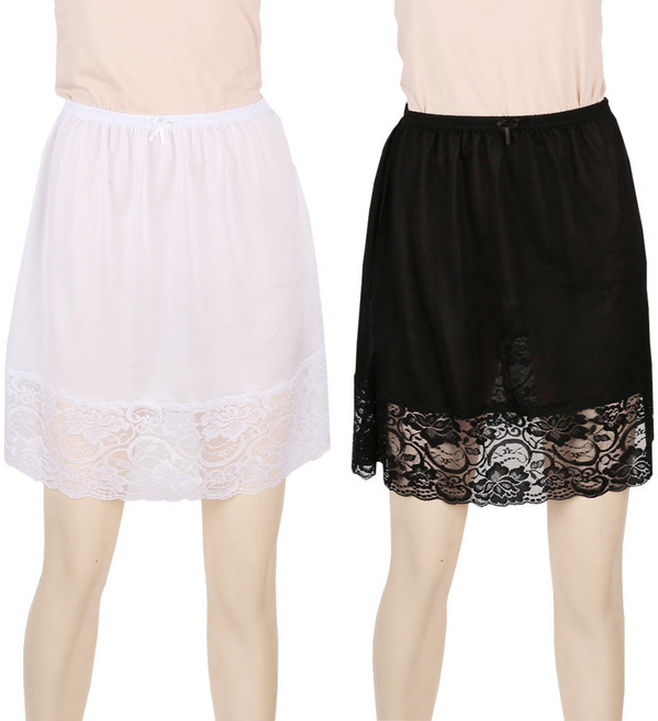 예스플러스 찰랑찰랑 비스코스 인견 레이스 속치마 2P 국내산