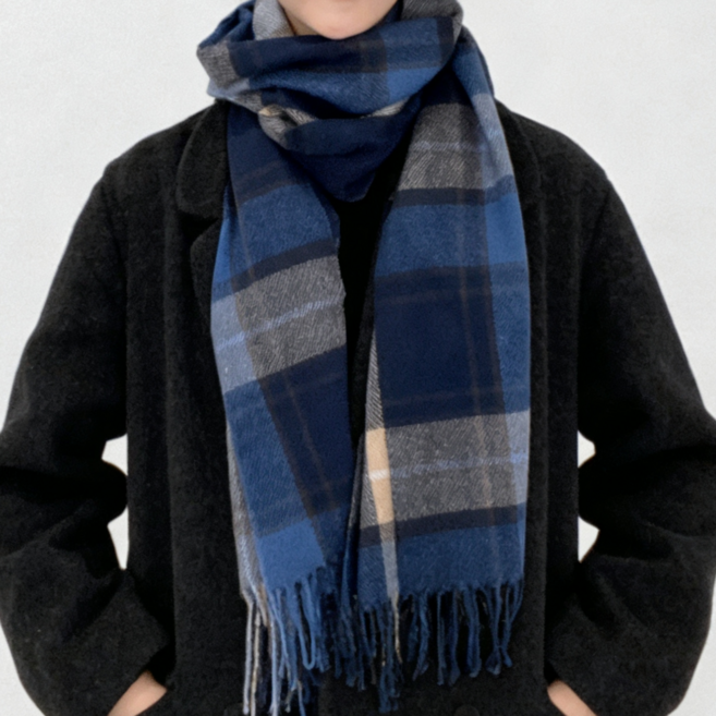 시웬 체크 패턴 방울 숄스카프 보온력 최고! 한겨울 필승 아이템 여성 여자 겨울 스카프 머플러