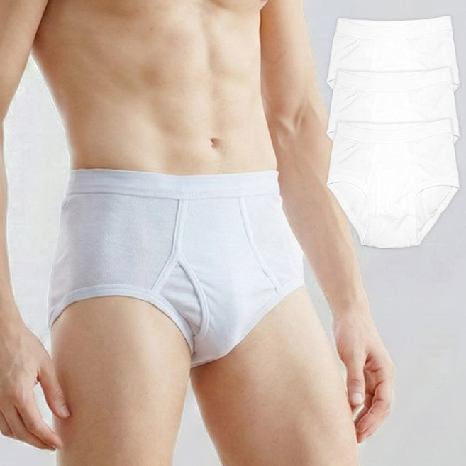 BYC 3매입 순면 남성 면팬티 땀냄새 제거 속옷 데오니아 남자 면 위생팬티 삼각 팬티 세트