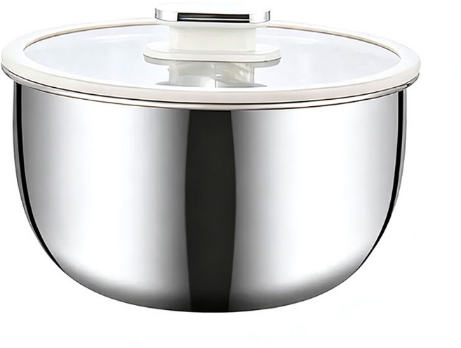 콜콜러브 스텐 믹싱볼 3.8L 대용량 김장용 다용도 샐러드볼 베이킹 도구 주방용기, 1개, 믹싱볼+뚜껑