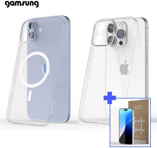 감성공장 아이폰16 맥세이프 + 0.4mm마이크로 슬림 케이스 + 풀커버 강화유리 3종 세트