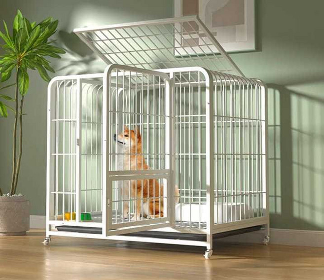 대형견 케이지 실내 공간분리 철장 펜스 견사 하우스 애견하우스 강아지, 1. 블랙 95x64x79, 1개