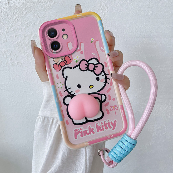 나무나라 아이폰11 XR XS 맥스 캐릭터 말랑 엉덩이 스트랩케이스 CY268