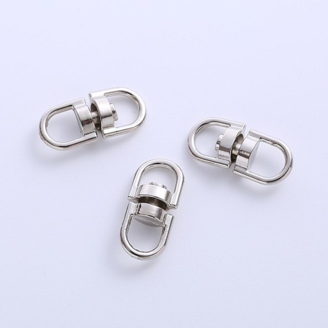 컬러 회전고리 열쇠고리링 가방부자재, 실버, 1개