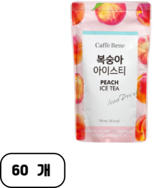 카페베네 복숭아아이스티, 190ml, 60개