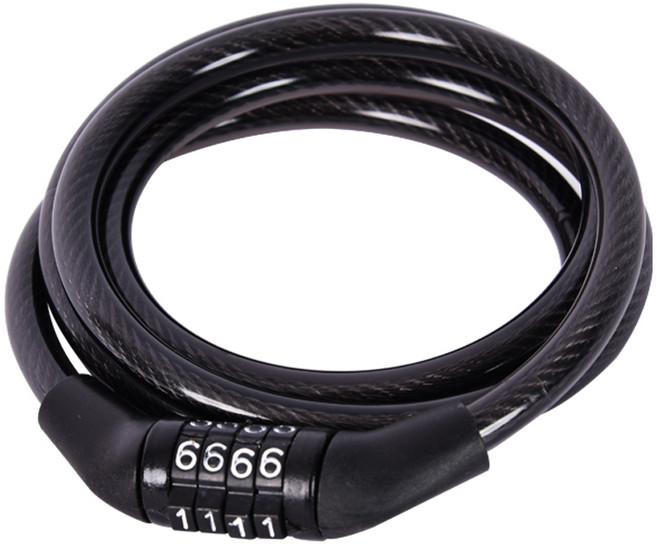 자전거자물쇠 4버튼 도난방지 고정비밀번호 번호키 잠금장치 강철체인 킥보드 오토바이 분실방지 단체 동호회, 1개