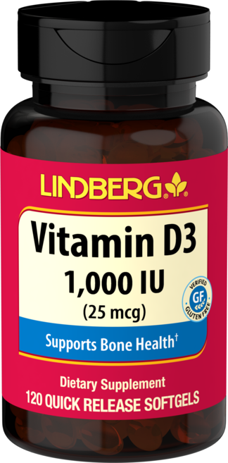 린드버그 비타민 D3 1000 IU 25mcg 소프트젤, 6개, 120정