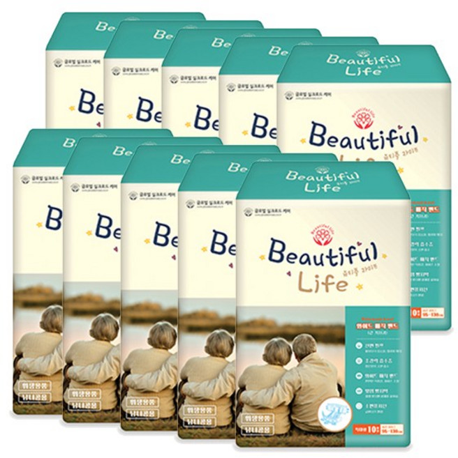 뷰티풀라이프 남녀공용 성인겉기저귀, 특대형, 10매, 10개