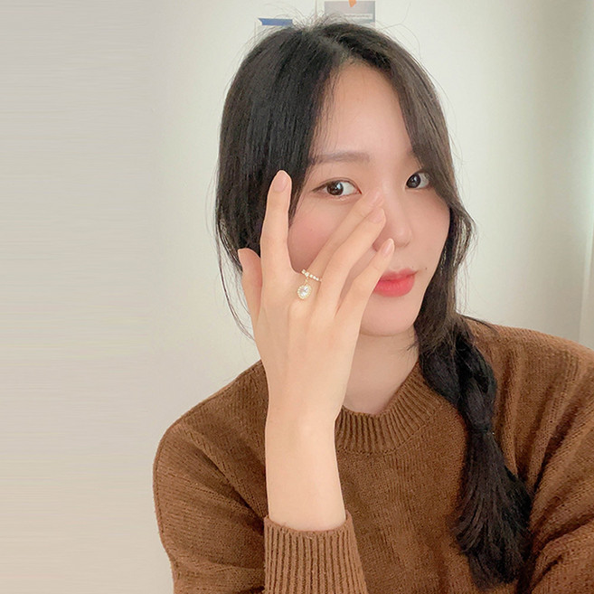 트윙클 큐빅 라인 달랑 하트 반지