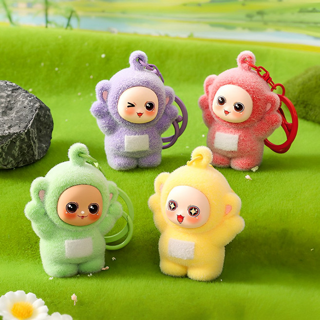 텔레토비 인형 키링 보라돌이 뚜비 나나 뽀, 안녕 시리즈, 4종세트