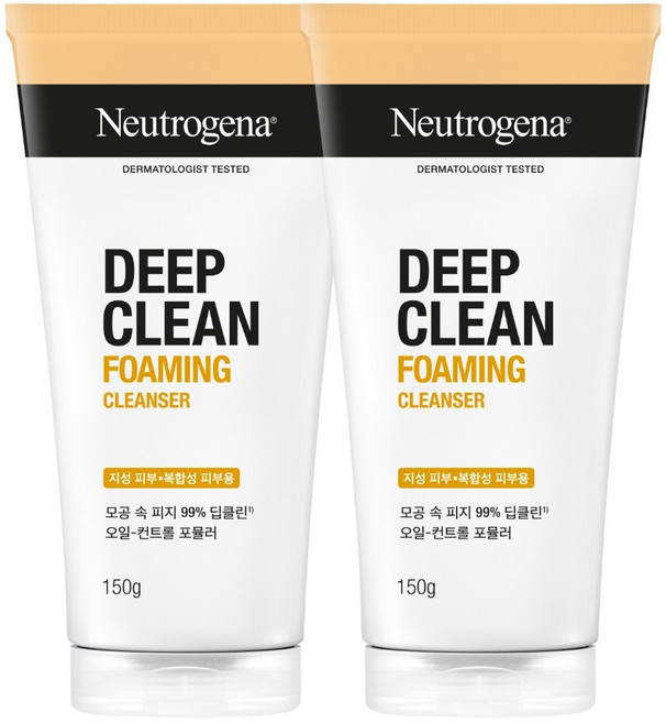뉴트로지나 딥클린 포밍 클렌저, 150g, 2개