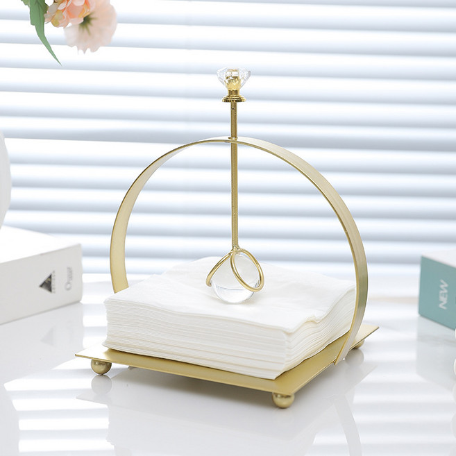 데코트리 북유럽 인테리어 냅킨 홀더, 골드, 1개