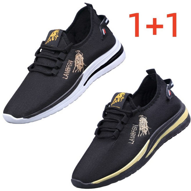 1+1 VZR남성 통기성 메쉬 운동화 가벼운 발편한 런닝화