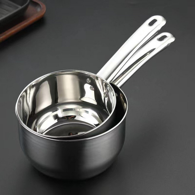 스텐레스 수저 바가지 두껍게 깊숙이 짧은 손잡이 긴 손잡이 물 퍼내기 주방용품 대용량 국바가지 우유냄비, 14cm (짧은 손잡이), 비자성 농축 (201), 1개