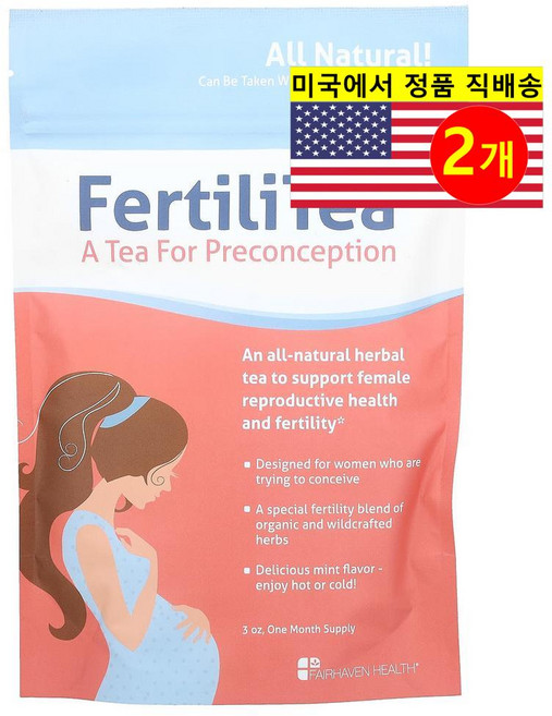 Fairhaven Health 페어헤이븐 헬스 임산부용 허브차 FertiliTea 1개, 45ml, 2개, 1개입