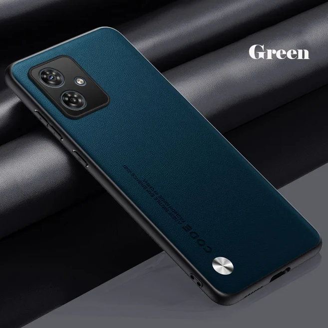 모토로라 G05 G54 G34 G24 G14 G15 G35 G45 G55 G75 용 고급 가죽 전화 케이스 Moto G54 G84 G85 용 일반, 12 MOTO G54, 07 green
