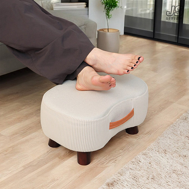 JS리빙 발 받침대 다리 받침 간이 보조 의자 스툴 원목 풋스툴 쿠션 쇼파 다리교정 낮은 풋레스트 컴퓨터 사무실 독서실 발판 책상 발받침대 FABRIC [MD:7ADFSD25-J]