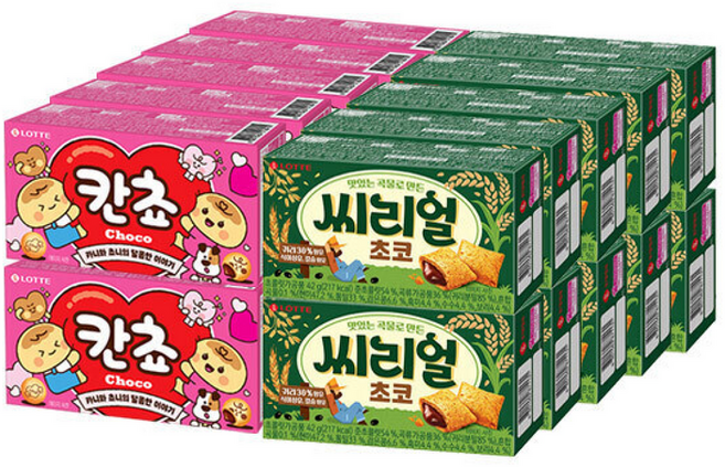 롯데 칸쵸 x+씨리얼 초코 x(총), 20개, 54g