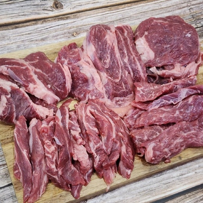 국내산 소고기 모듬 1kg 꽃등심 채끝살 갈비살 살치살, 1개, 1g