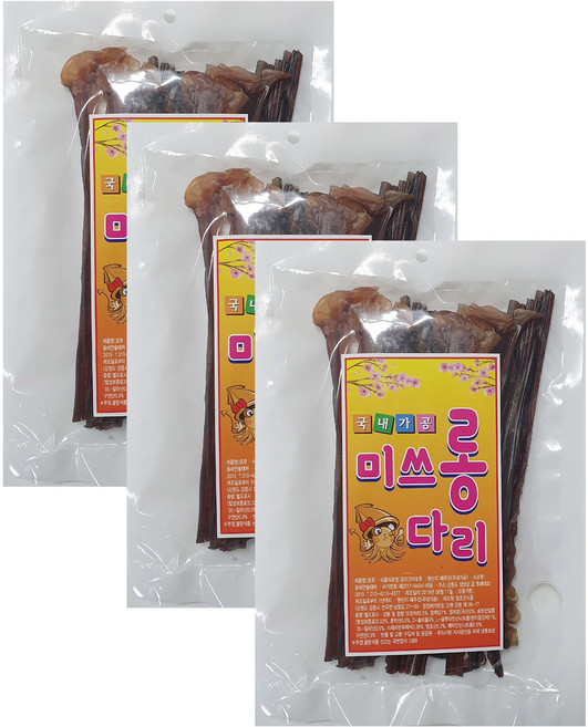 건어물파티 컷팅 장족 미쓰 롱다리 오징어다리 문어다리, 3개, 170g