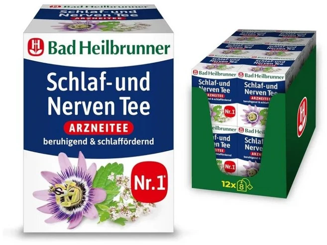 독일 바드하일브루너 Bad Heilbrunner 독일 수면 신경 차 티 허브차 건강차 Schlaf & Nerven Tee 8티백, 12개, 8개입, 1.75g - 쿠팡
