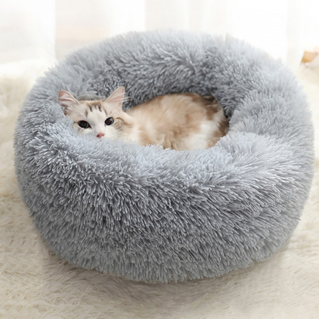 고양이 무중력 도넛 쿠션방석 숨숨집 반려견 반려묘 쿠션방석 50cm, 그레이