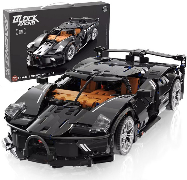 라푸유 라 부아튀르 느와르 MOC블록 프라모델 슈퍼카 어른장난감 자동차 슈퍼카 레이싱카 모형 남자친구선물 호환블럭, 오리지널+아크릴전시합, 1개