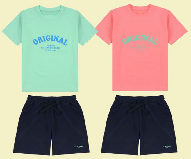 에스티홀리데이 주니어 아동 반팔 래쉬가드 보드숏 세트 S22-048 비치웨어 생존수영