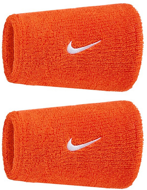 나이키 스우시 더블와이드 손목밴드, 2개, 오렌지