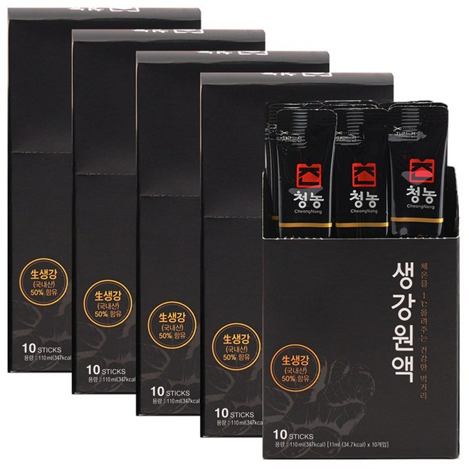 [청농] 매운맛을 없앤 생강원액 스틱, 11ml, 5개